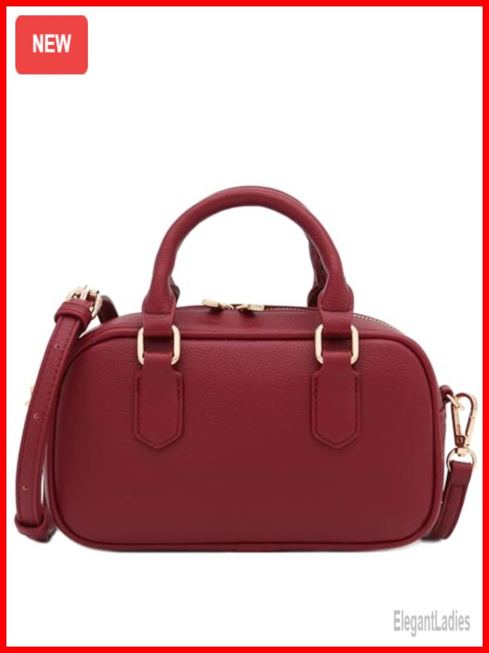 Mini PU Leather Satchel Purse Top Handle Crossbody Bag with Adjustable Strap
